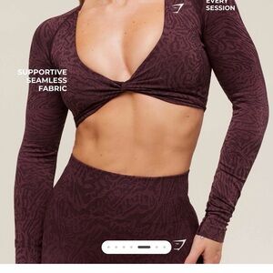 Gymshark Adapt Animal Long Sleeve crop top small